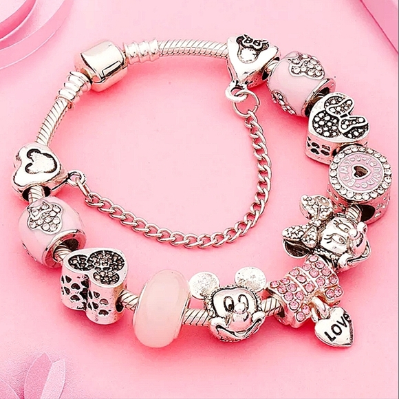 Disney Mickey & Minnie Mouse Charm Bracelet - Picture 1 of 3